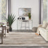9' X 12' Ivory and Gray Abstract Non Skid Area Rug